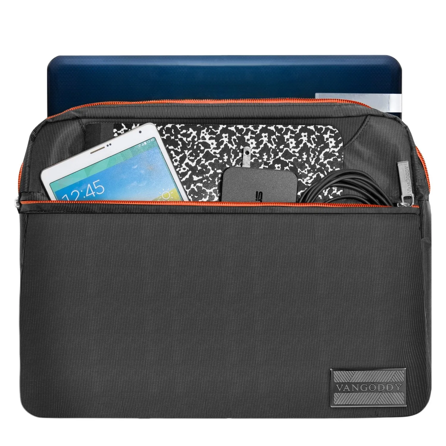 13 inch Nylon Shoulder Bag College Satchel Grey and Orange for HP Chromebook, EliteBook, Envy, Pro Slate 12, ProBook, Spectre x360, Stream 11.6 inch 12.5 inch 13.3 inch Tablet Laptop