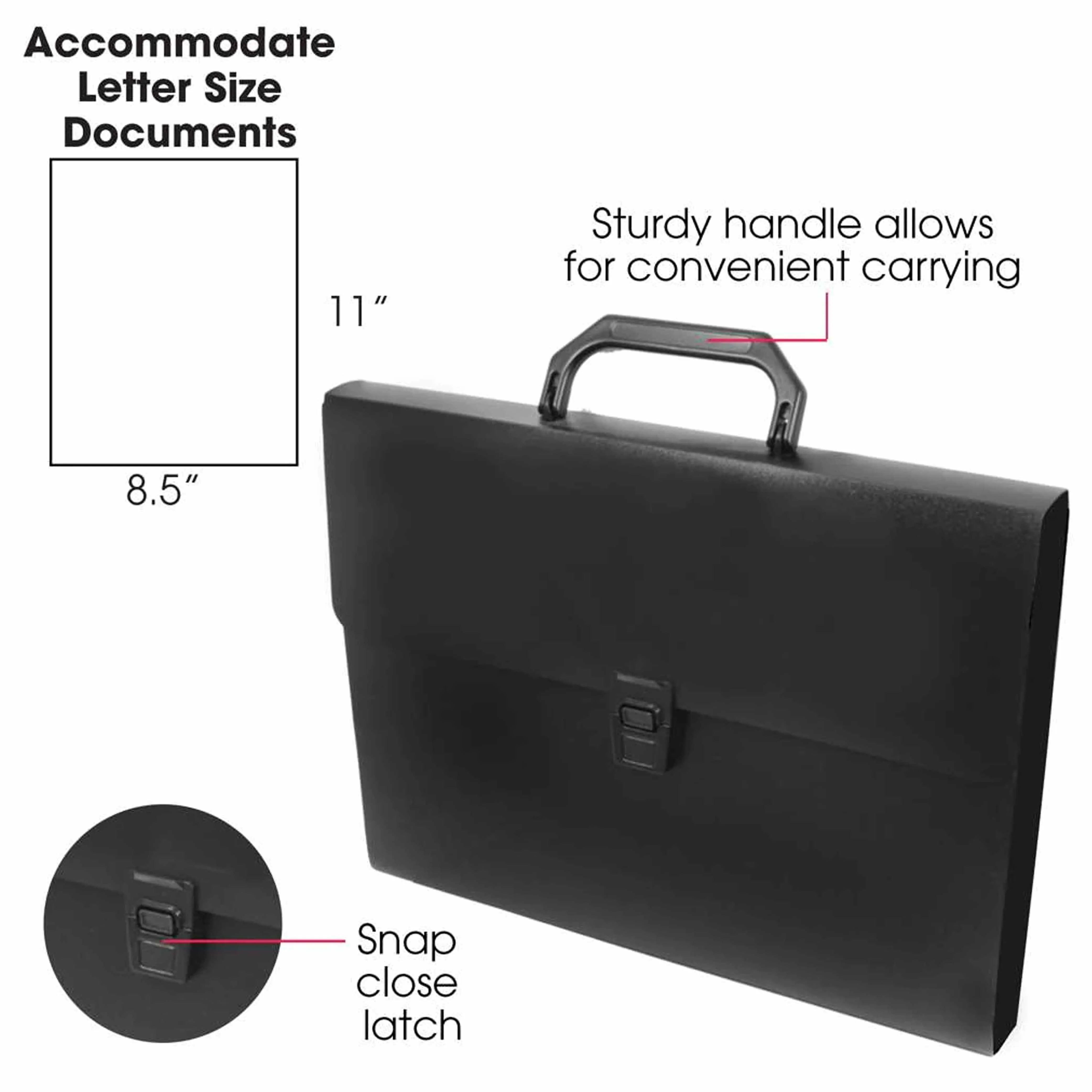2 Pc Document Case Holder Handle Letter Size Paper Organizer Briefcase Portfolio