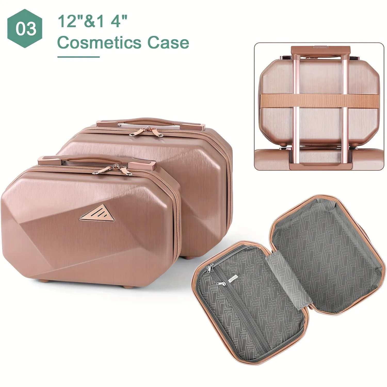 5-Piece Deluxe Travel Luggage Set - Durable ABS Hard Shell, Smooth Spinner Wheels, Ergonomic Aluminum Alloy Handle, Lightweight, Stylish Suitcase