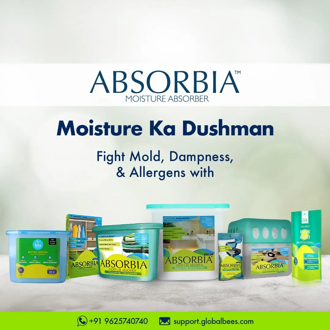 Absorbia Moisture Absorber | Absorbia Sachet - Season XL Pack of 12 X 10 (200ml Each) | Dehumidier for Bags, Suitcases Drawers | Fights Against Moisture, Mould, Fungus Musty smells