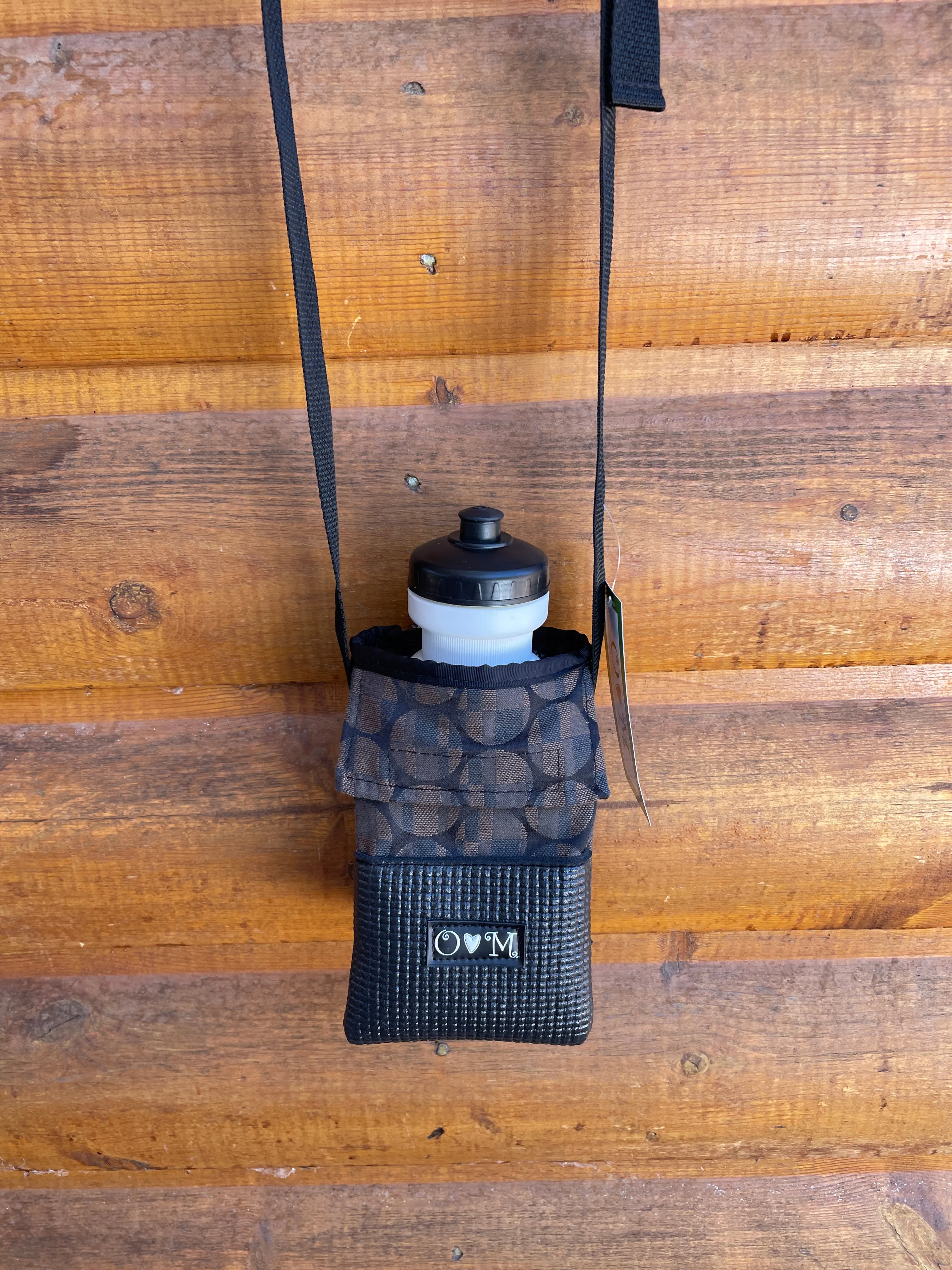 Ajax Black Water Bottle Holder-Geometric Circle Print Home Decor Fabric
