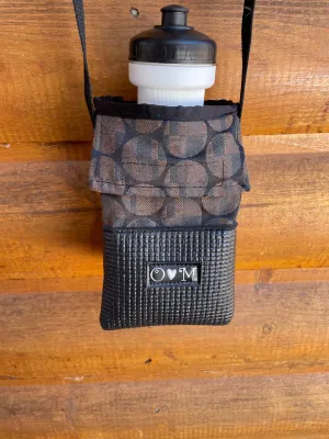 Ajax Black Water Bottle Holder-Geometric Circle Print Home Decor Fabric