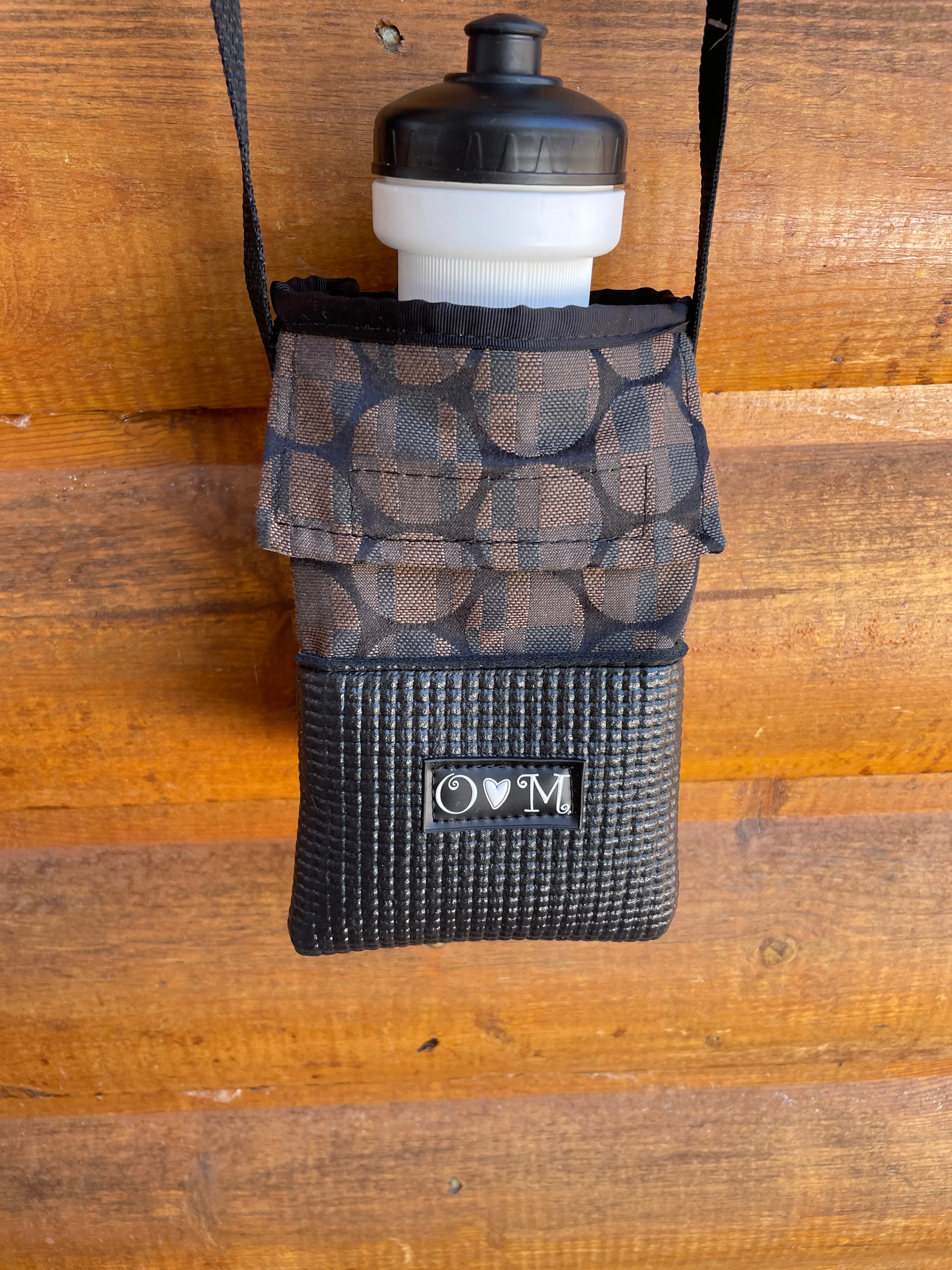 Ajax Black Water Bottle Holder-Geometric Circle Print Home Decor Fabric