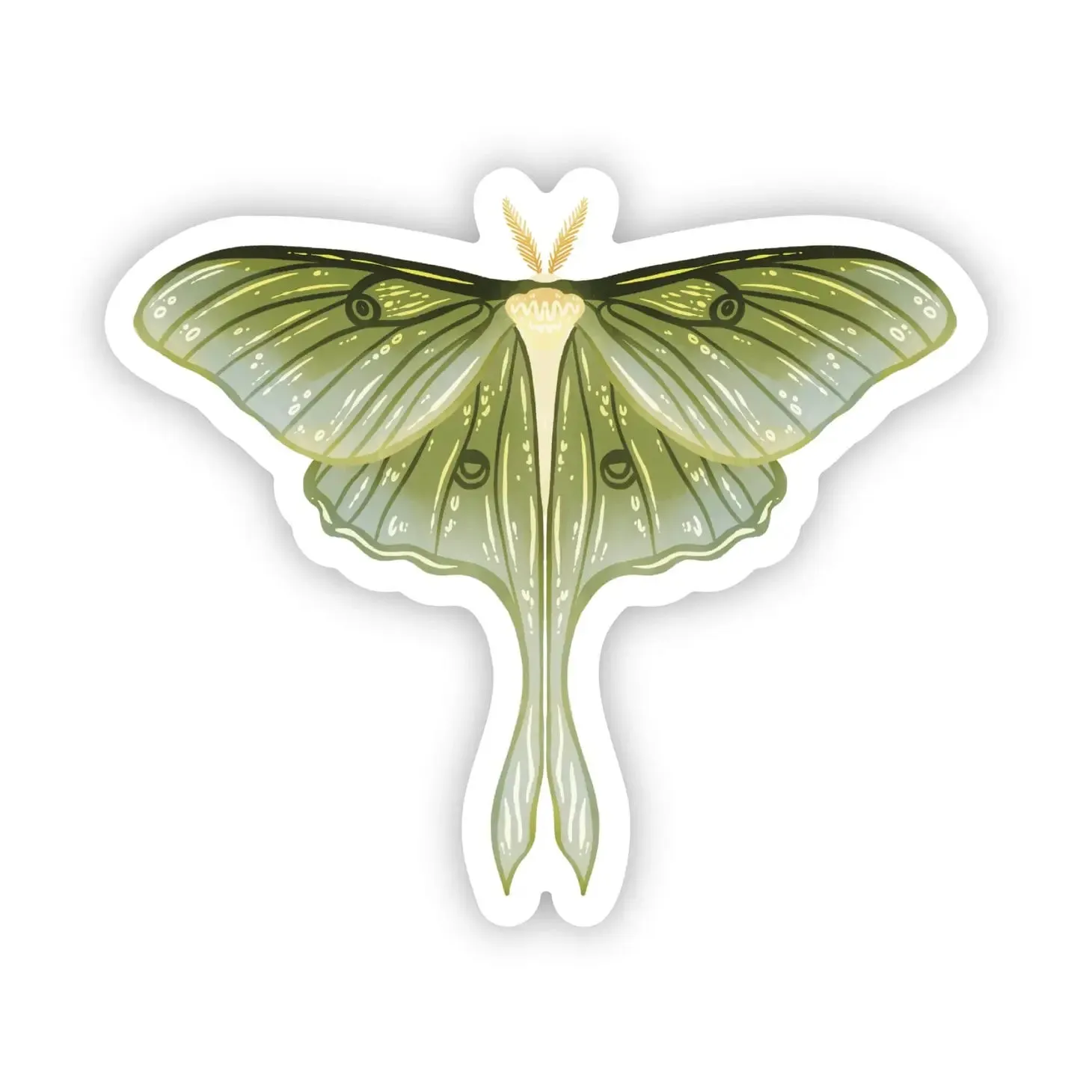 Big Moods Moth Sticker (Green)