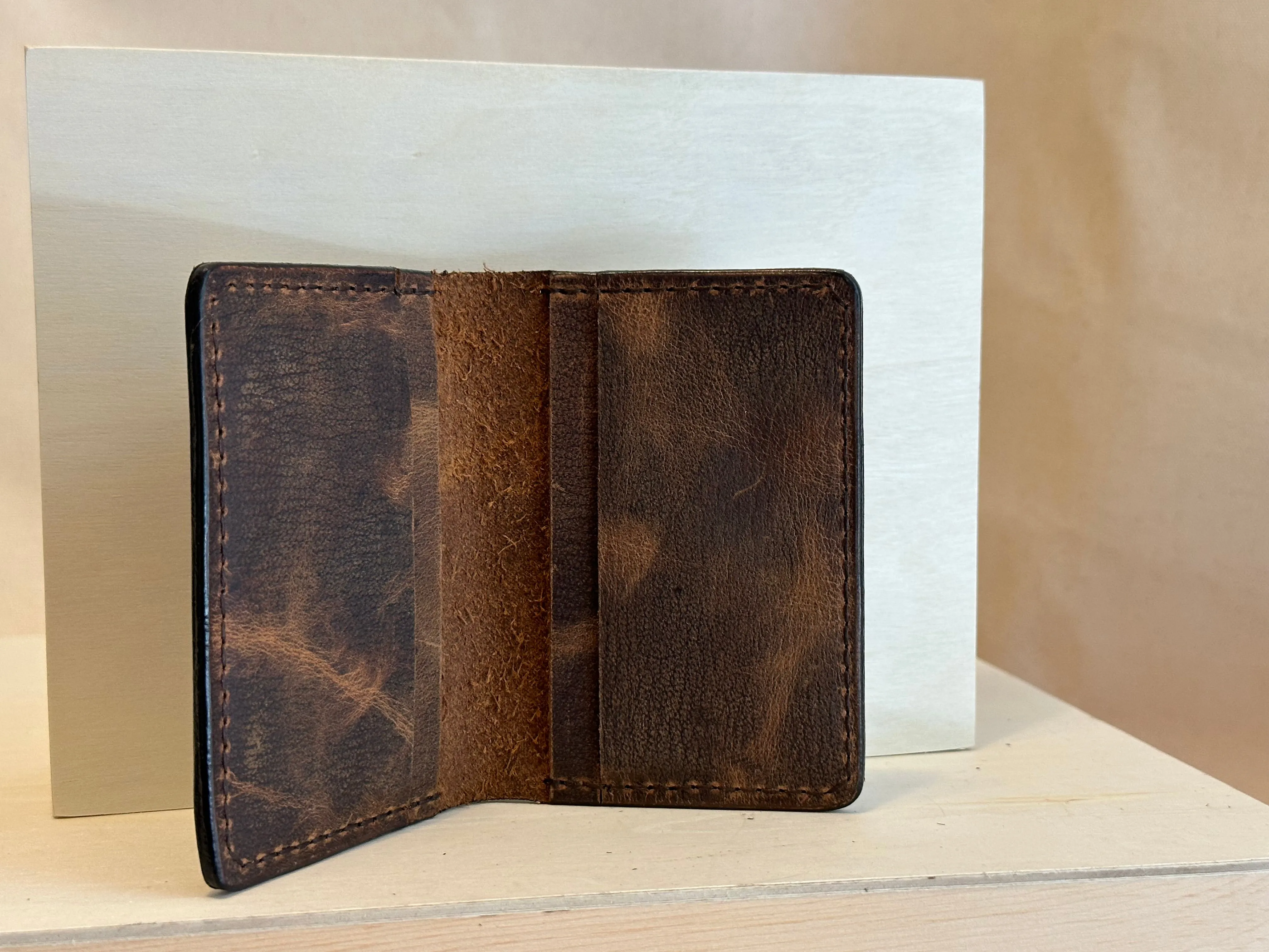 Brown Pull Up Six Card Leather Wallet