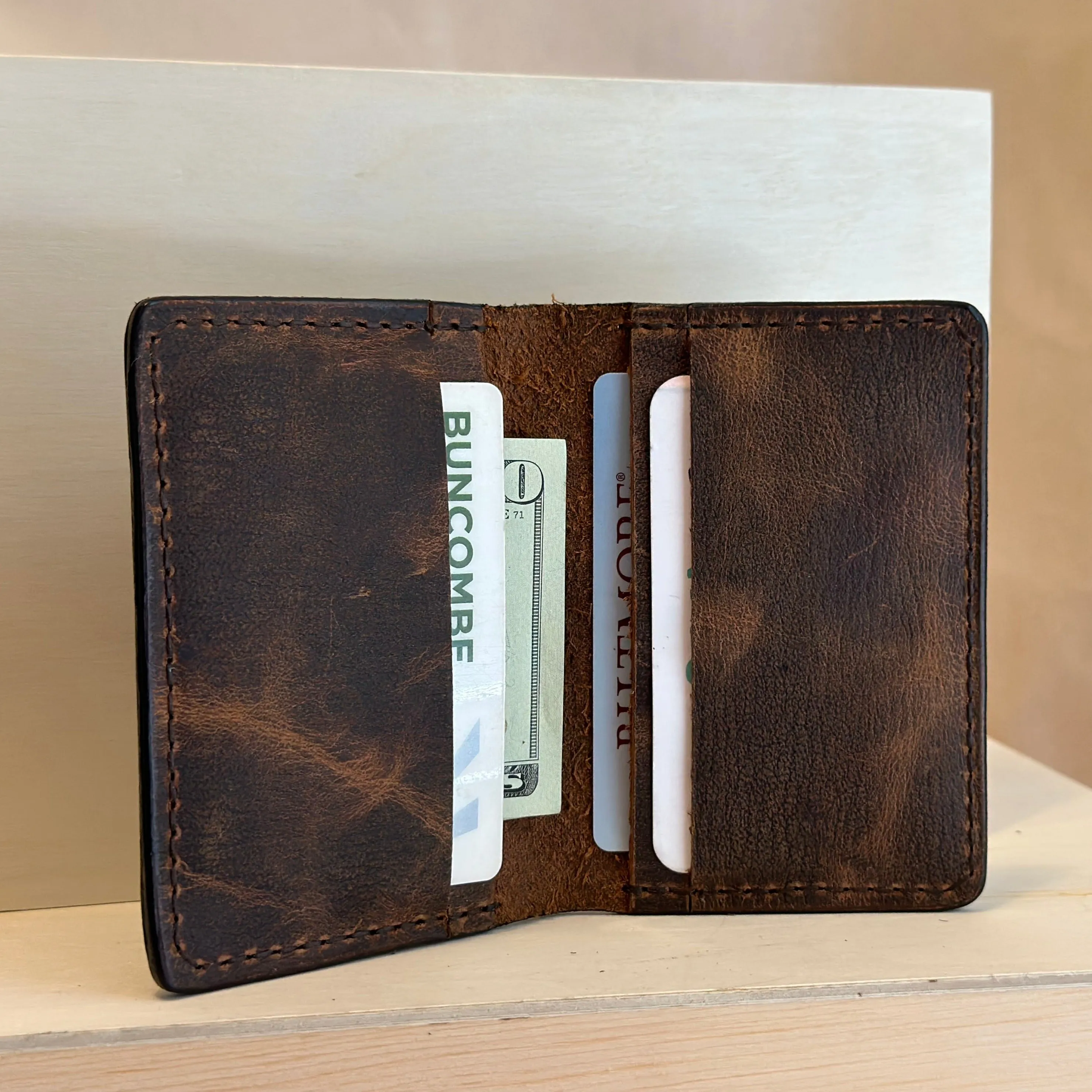 Brown Pull Up Six Card Leather Wallet
