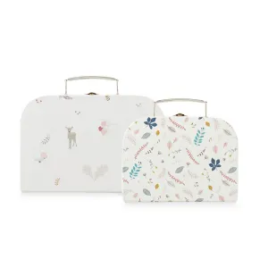 Cam Cam Copenhagen Kids Suitcases Set of 2 Mix Fawn, Pressed Leaves Rose