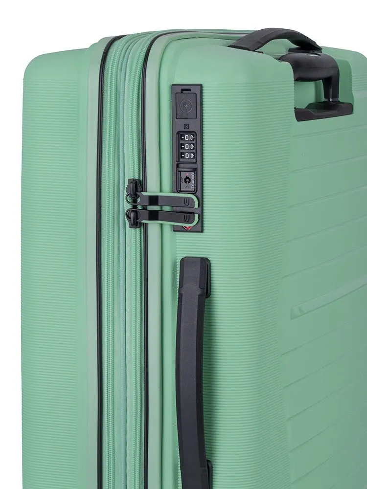 Cellini Starlite Carry-On 4 Wheel Trolley Case | Light Green