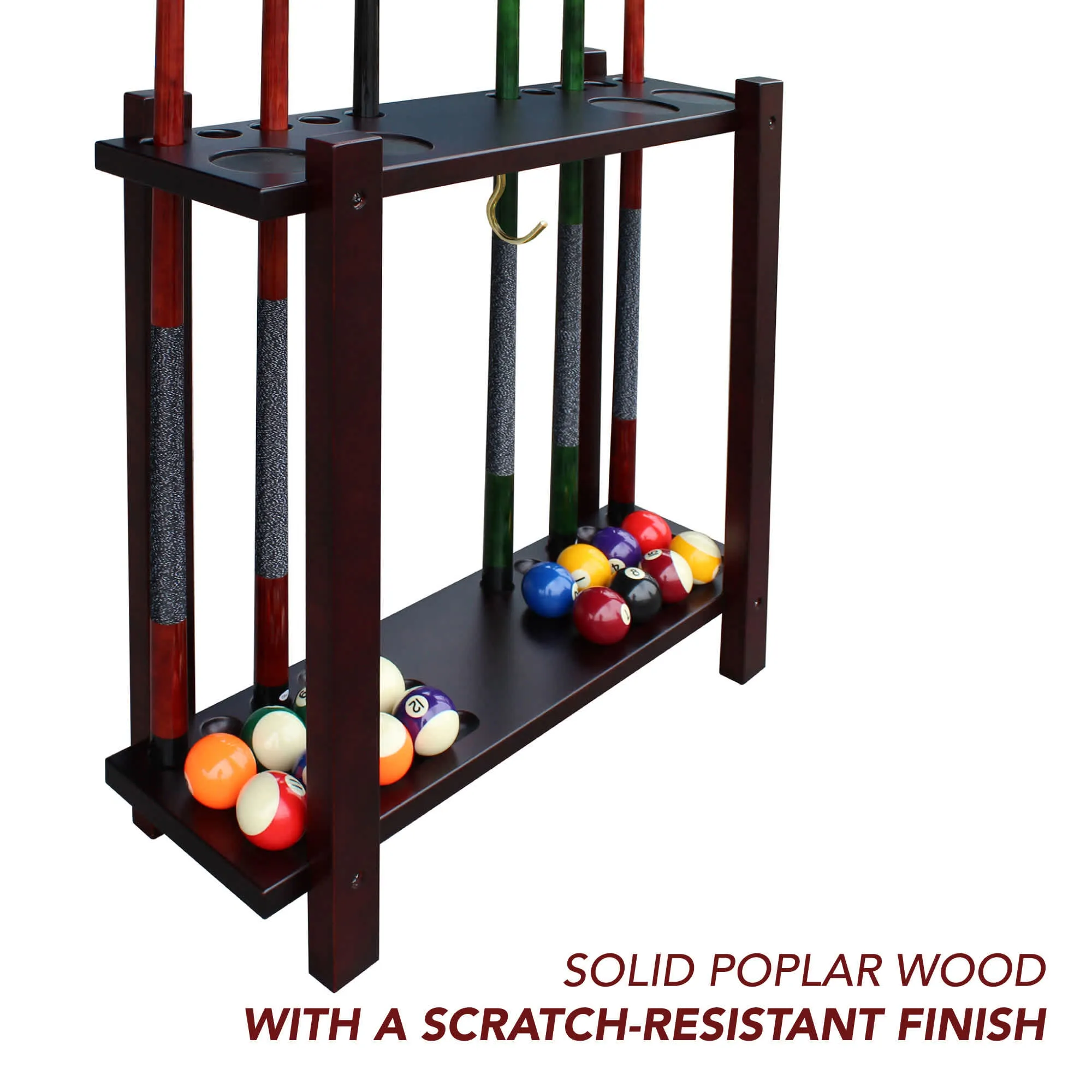 Classic Floor Billiard Pool Cue Rack