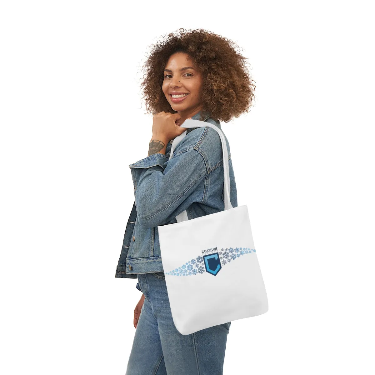 Coastline Winter Wave Polyester Canvas Tote Bag