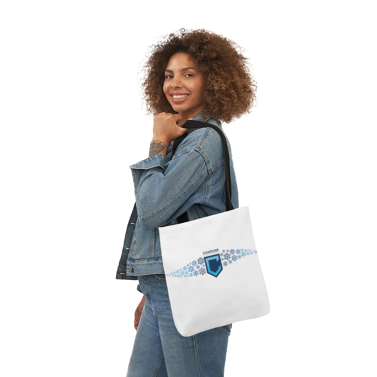 Coastline Winter Wave Polyester Canvas Tote Bag