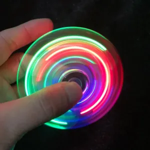 Colourful Transparent Gyro Fingertip with Light for Stress Relief Toy