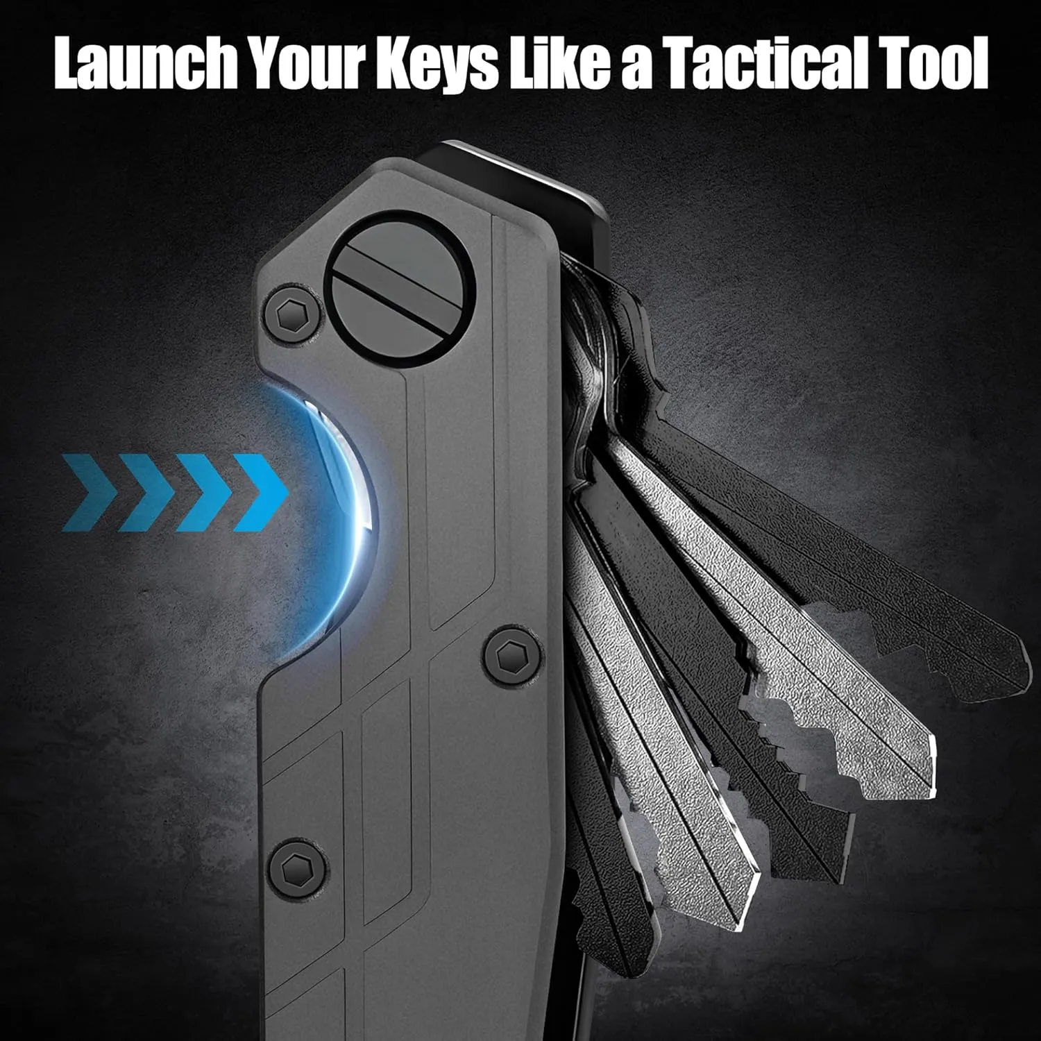 Compact Key Organizer for Men  Minimalist Metal Key Holder with Keychain Clip, Holds 25 Keys Securely, Slim Key Case