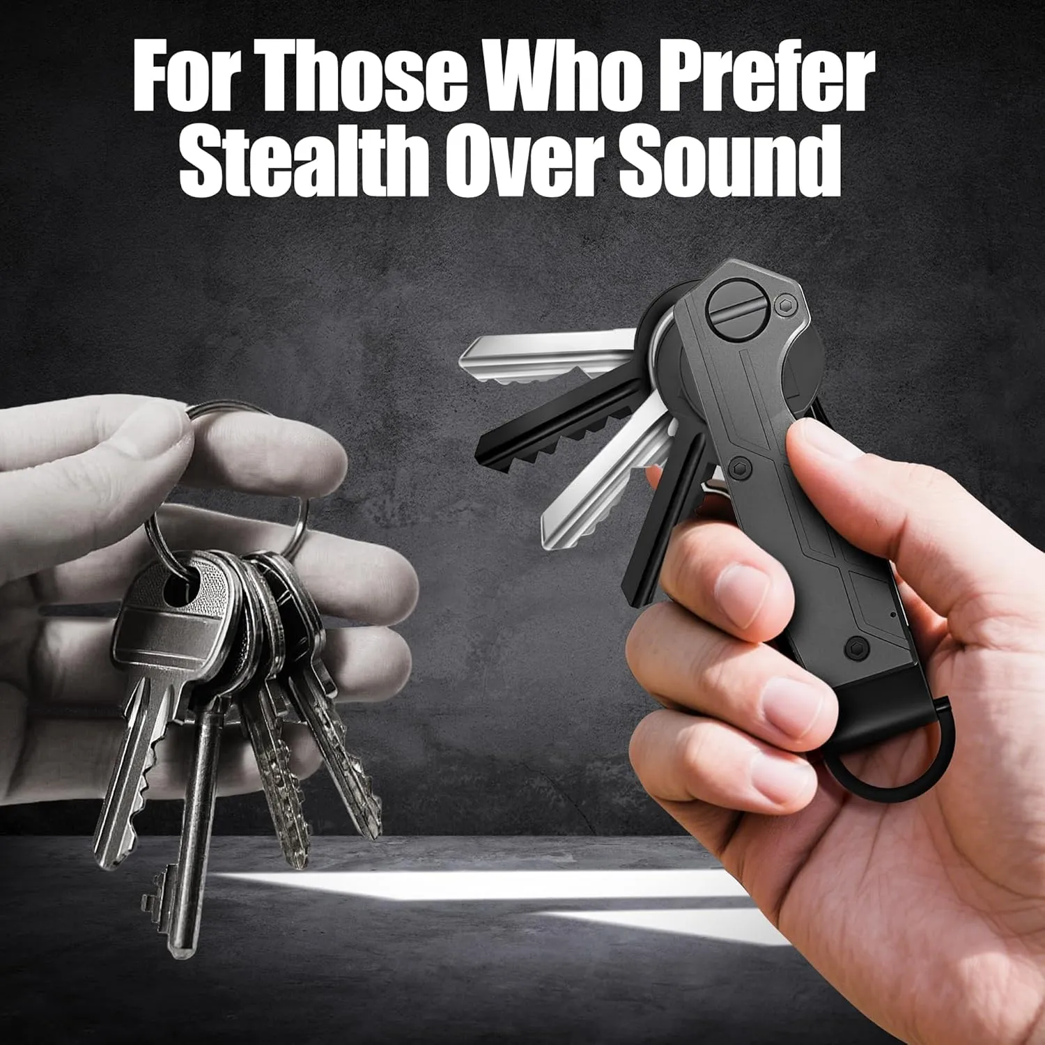 Compact Key Organizer for Men  Minimalist Metal Key Holder with Keychain Clip, Holds 25 Keys Securely, Slim Key Case