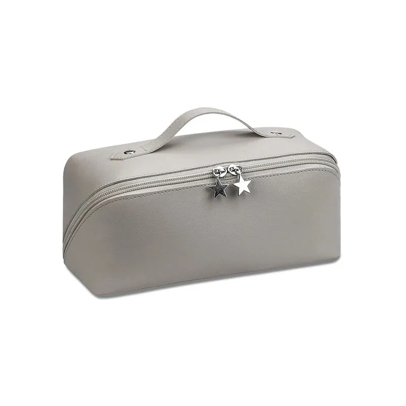 Cosmetic Bags For Women Elegant PU Leather Make Up Pouch Travel Toiletries Organizer Storage Hangbag Korean Carry-on Makeup Tote
