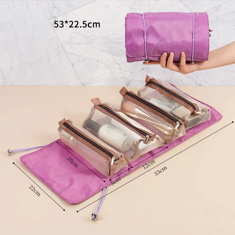 Cosmetic Bags For Women Elegant PU Leather Make Up Pouch Travel Toiletries Organizer Storage Hangbag Korean Carry-on Makeup Tote