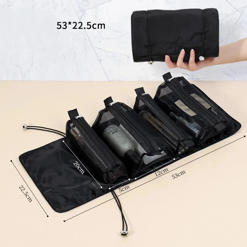 Cosmetic Bags For Women Elegant PU Leather Make Up Pouch Travel Toiletries Organizer Storage Hangbag Korean Carry-on Makeup Tote