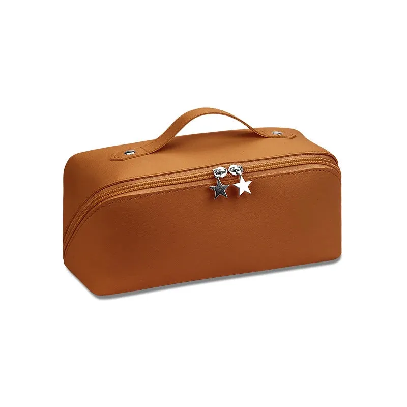 Cosmetic Bags For Women Elegant PU Leather Make Up Pouch Travel Toiletries Organizer Storage Hangbag Korean Carry-on Makeup Tote