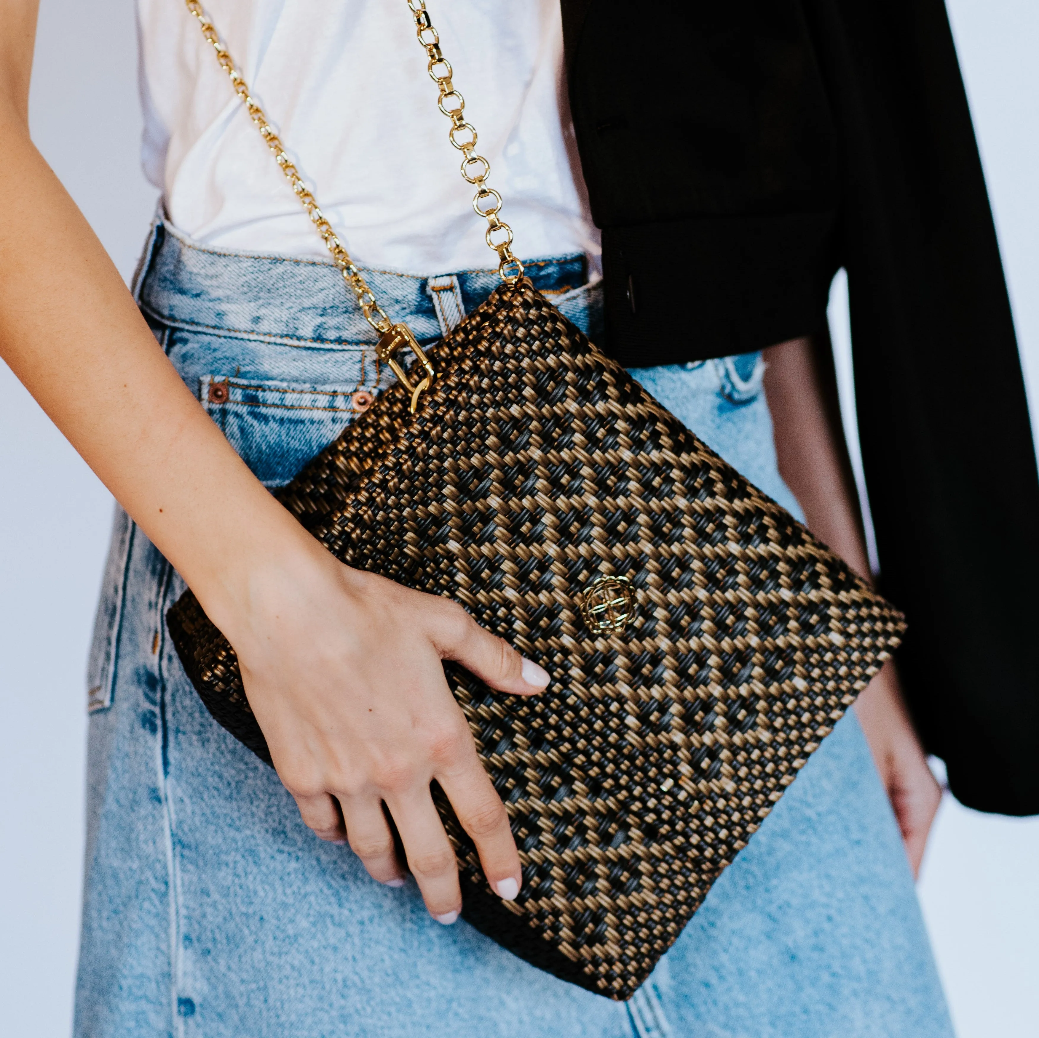 Crossbody Gold/ Black Aztec