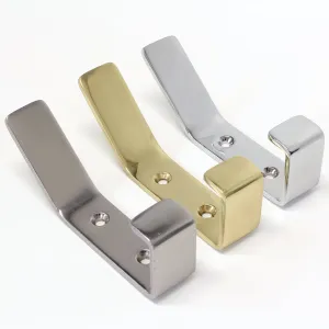[Double Hook BR2402] Brass Modern Industrial Wall Hook (1.7 Inch)