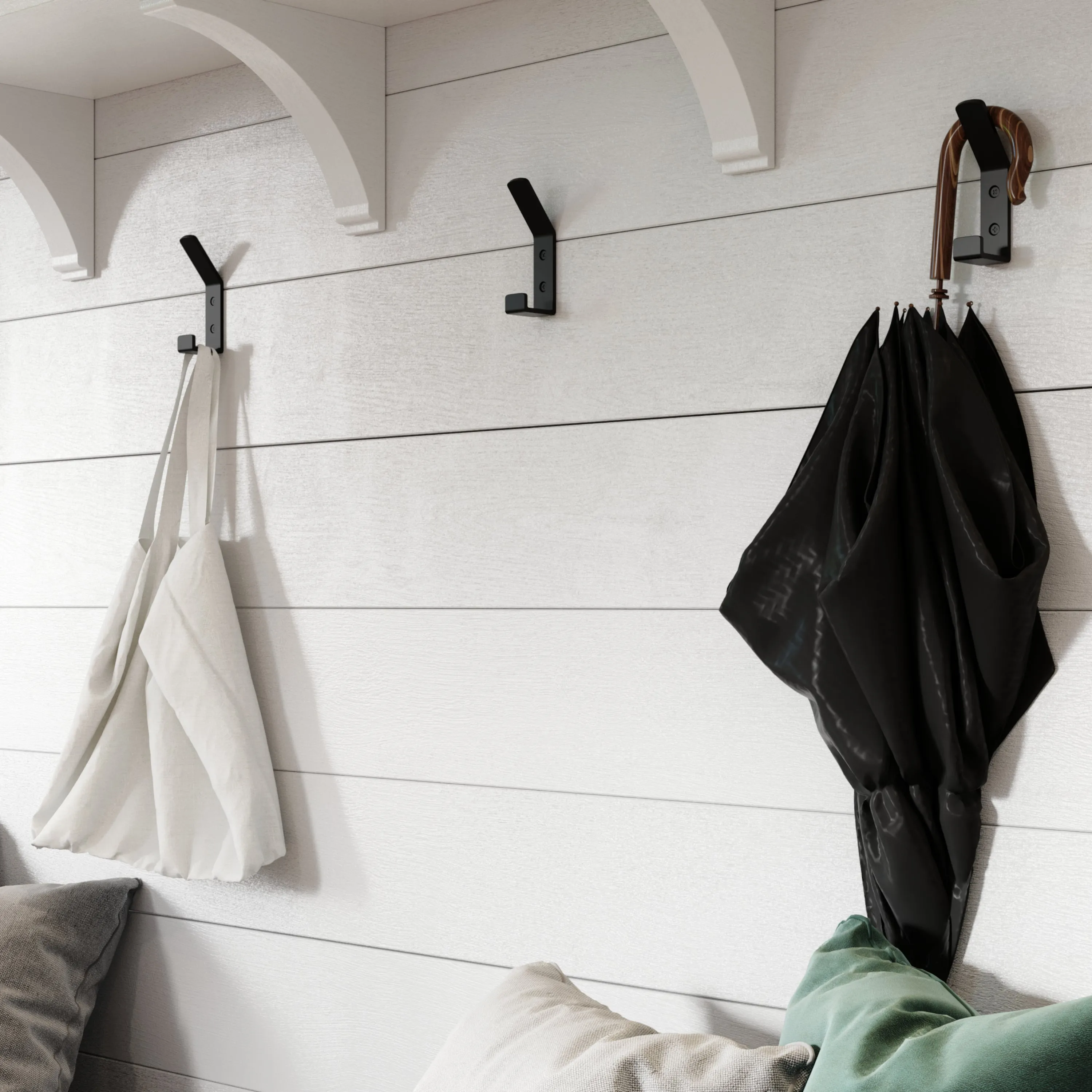 [Double Hook IR8402] Iron Modern Industrial Wall Hook (1.7 Inch)