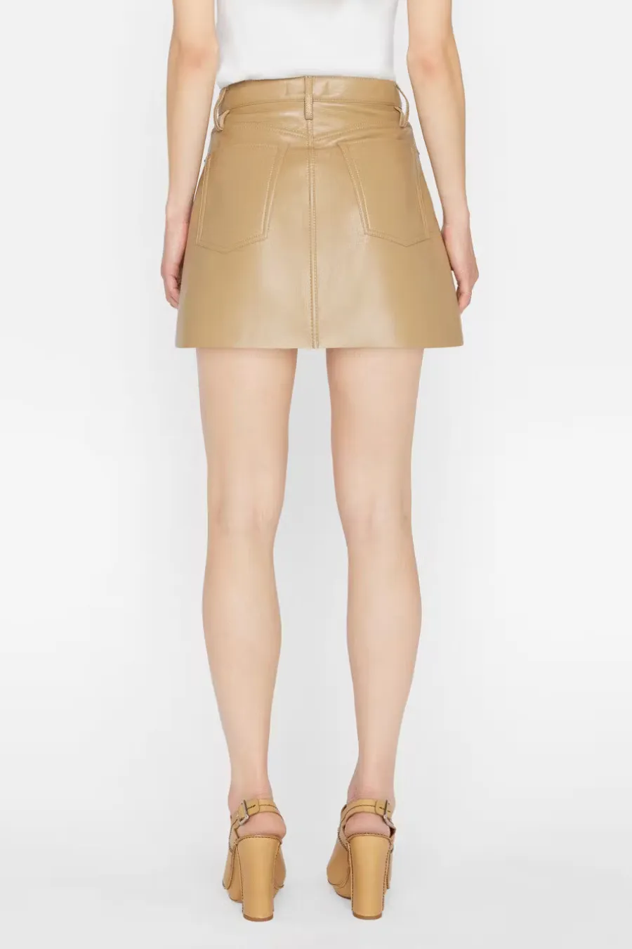 High 'N' Tight Recycled Leather Skirt Camel
