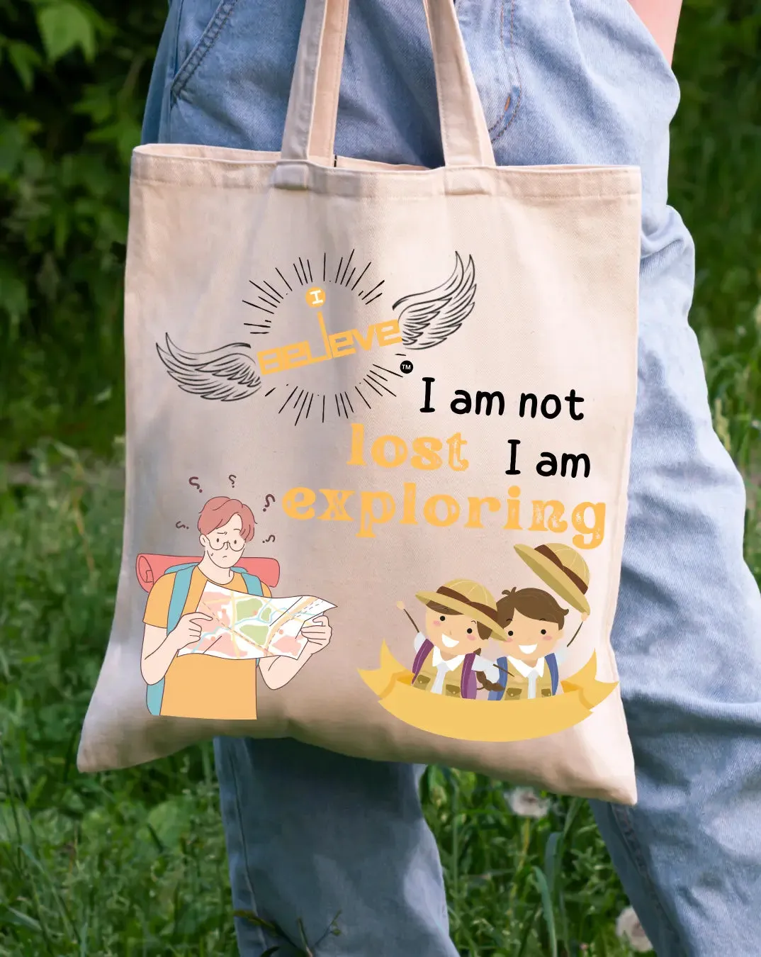 I Believe in Exploring Daily Thaila -  Canvas Reusable Bags