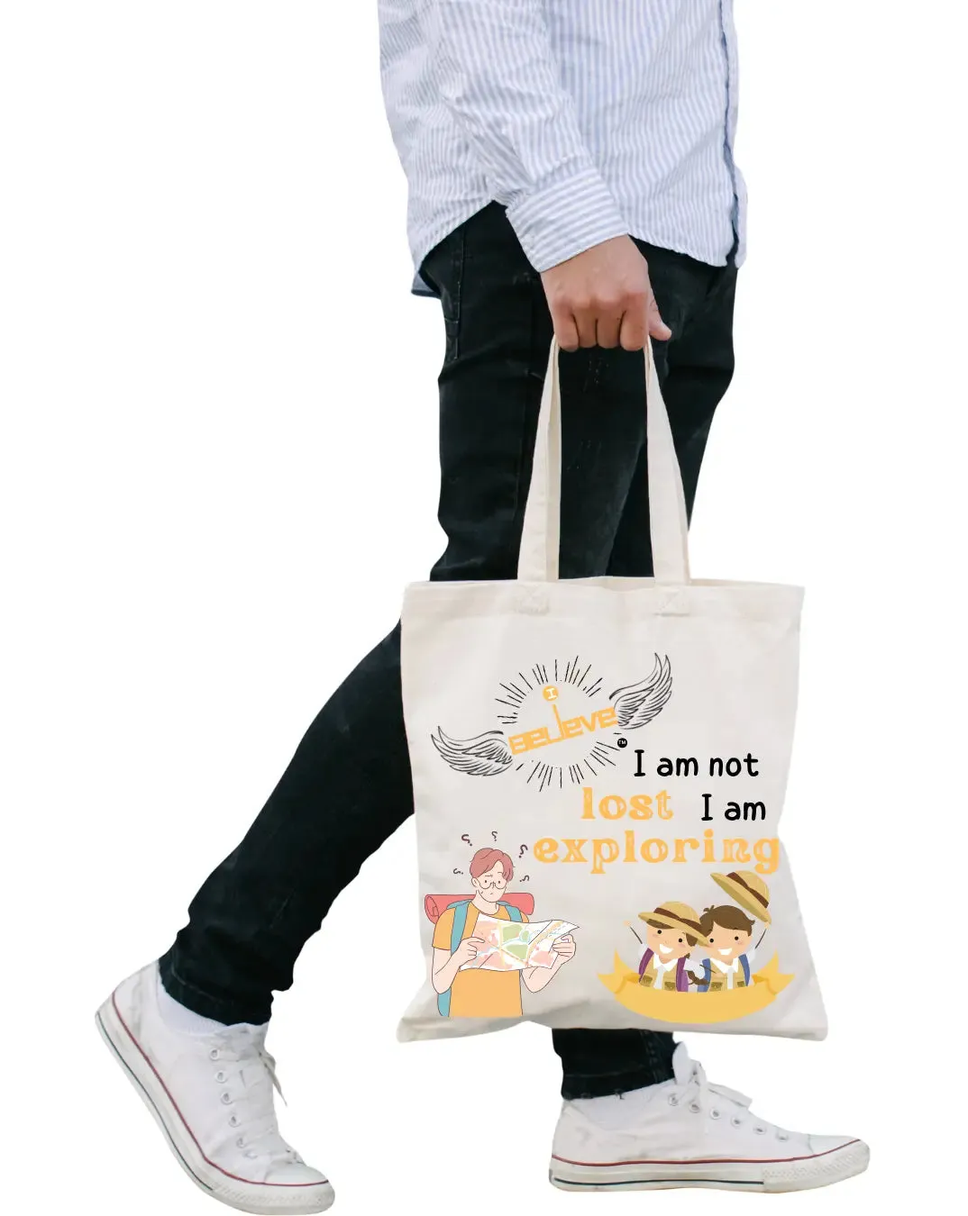 I Believe in Exploring Daily Thaila -  Canvas Reusable Bags