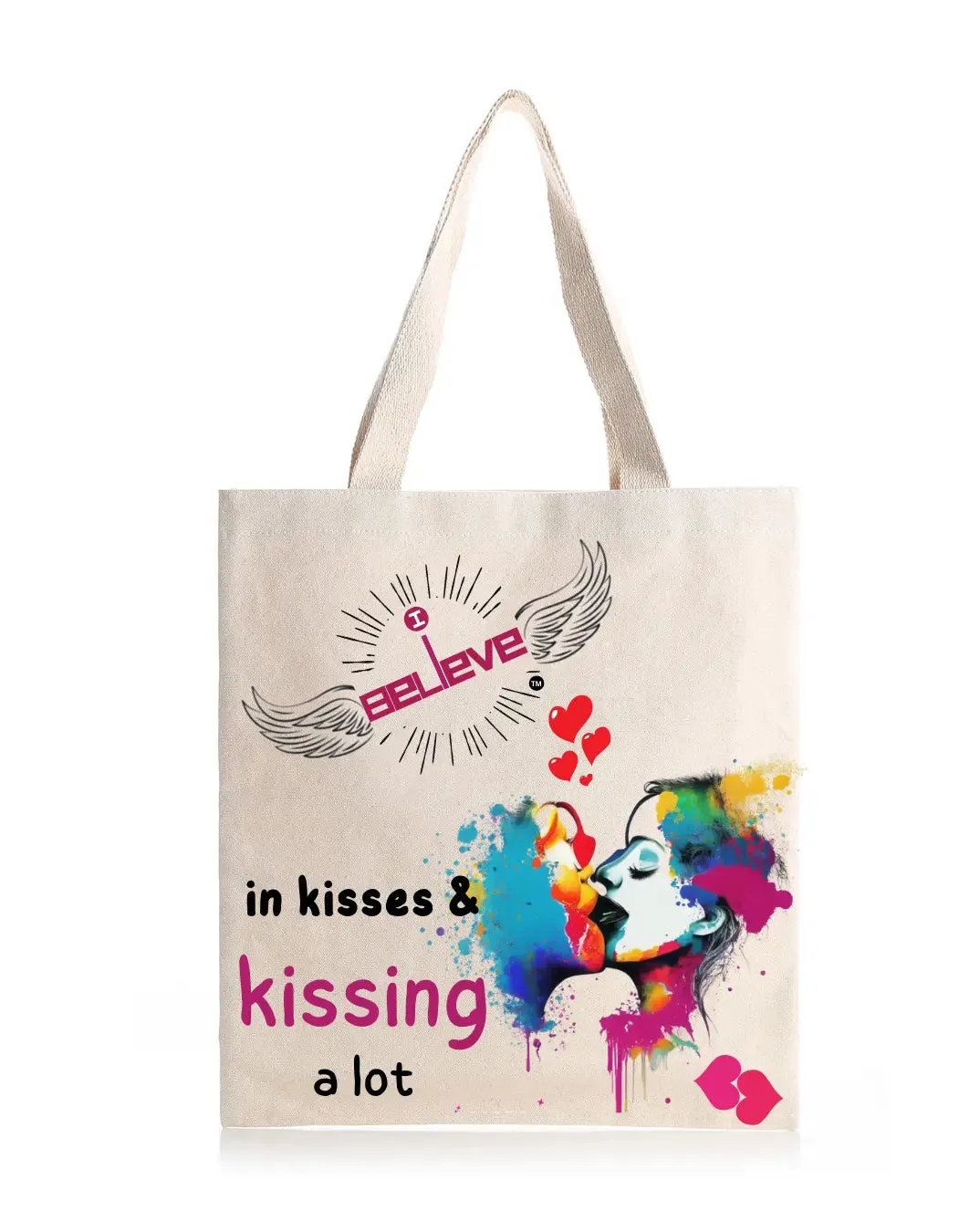 I Believe in Kisses Daily Thaila -  Canvas Reusable Bags