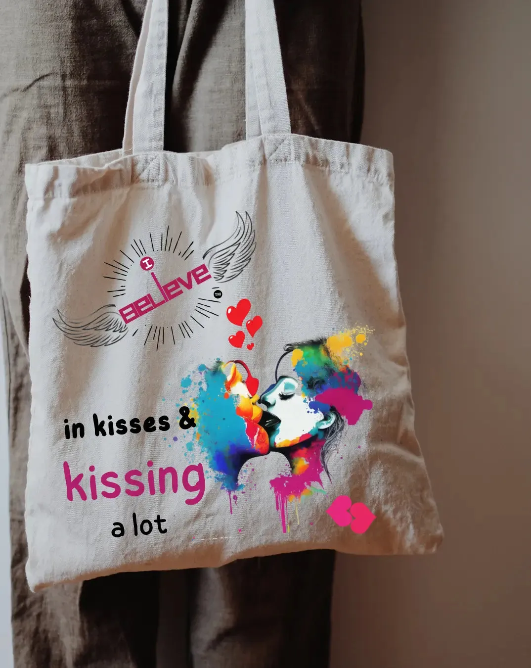 I Believe in Kisses Daily Thaila -  Canvas Reusable Bags