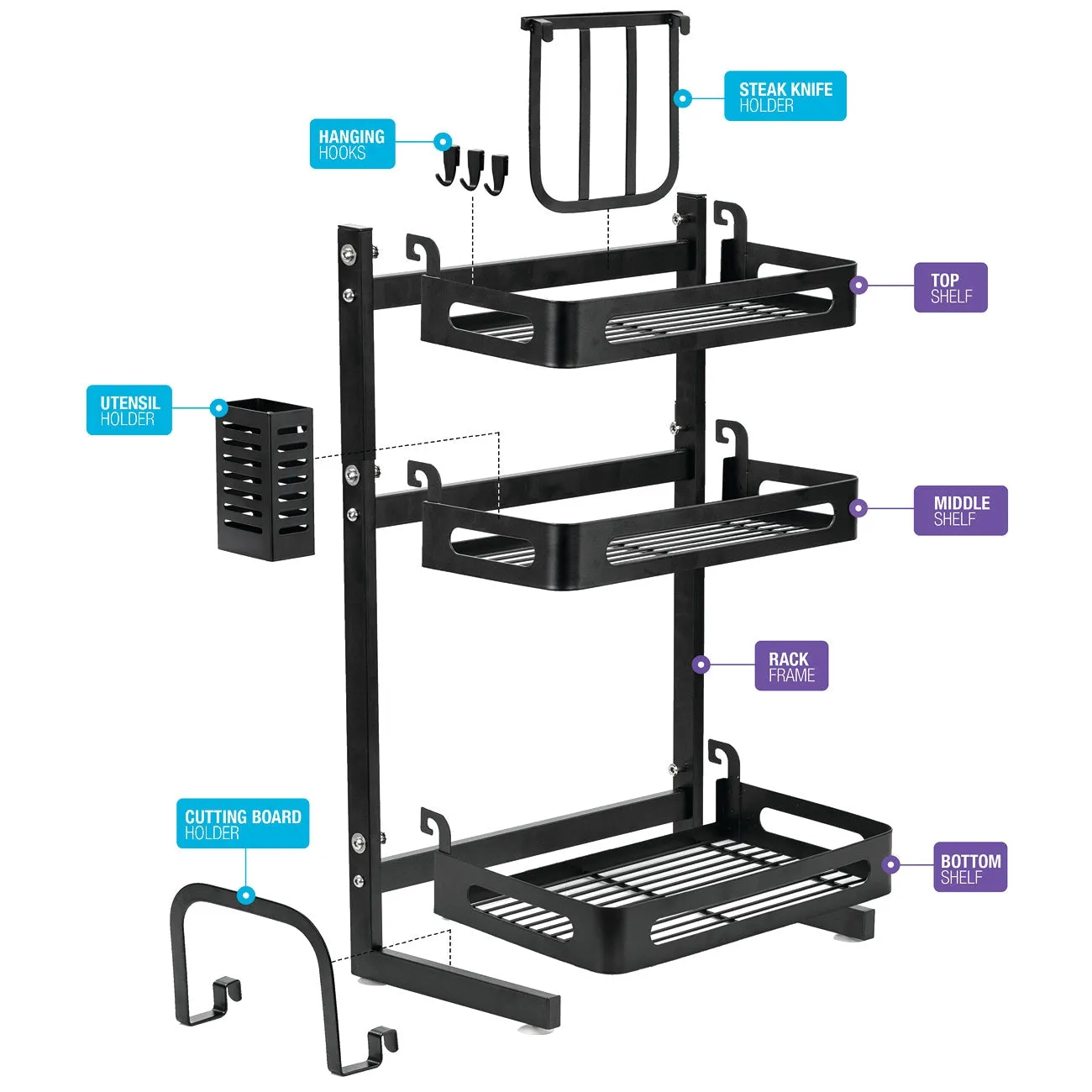 Kitchen Countertop Rack (3 Tier)