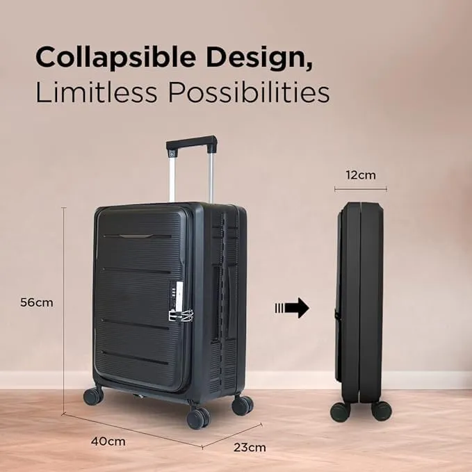 Kuber Industries Luggage Bag | Trolley Bags for Travel | Collapsible Luggage Bag | Travelling Bag | Trolley Bags for Suitcase | Lightweight Luggage Bag | 20 Inch | Pack of 2 | Light Mint