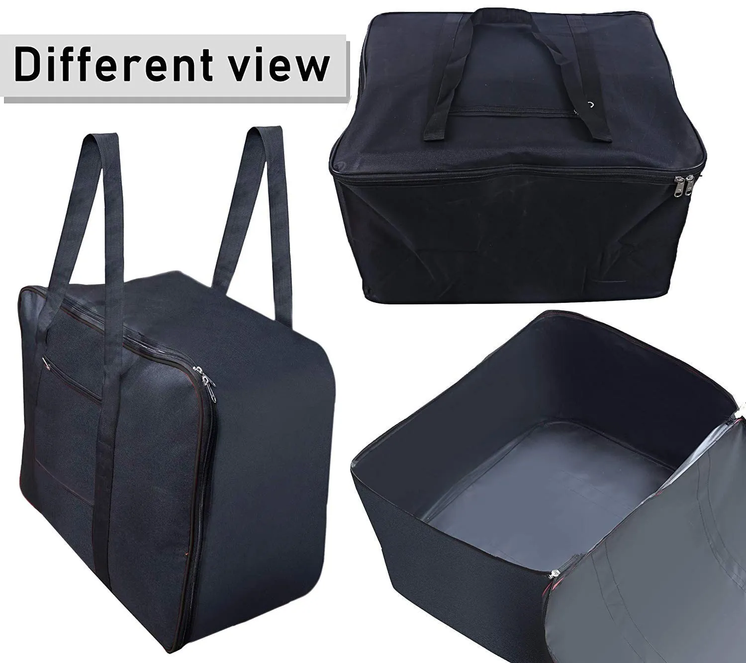Kuber Industries Luggage Bag | Trolley Bags for Travel | Collapsible Luggage Bag | Travelling Bag | Trolley Bags for Suitcase | Lightweight Luggage Bag | 24 Inch | Pack of 5 | Black