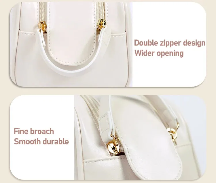 Light Luxury Style Large Capacity Portable Travel Purse High Quality Minimalist Leather Pouch Essential Cosmetic Bag
