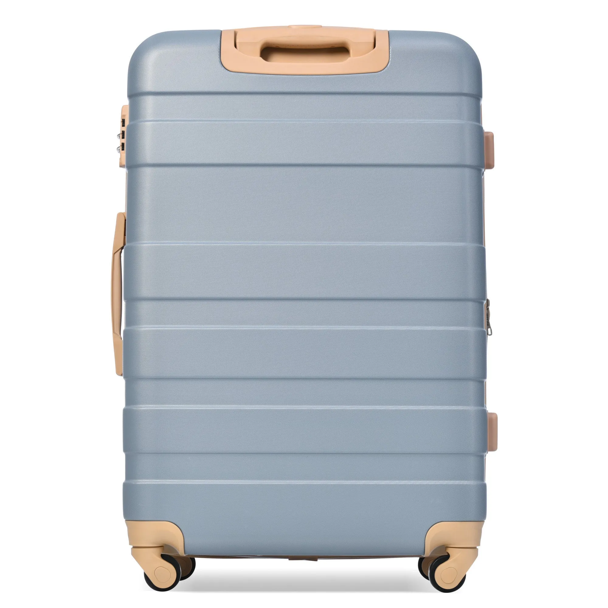 Luggage Sets 3 Piece, Expandable ABS Durable Suitcase with Hanging Toiletry Bag, Carry On Luggage Suitcase Set with 360° Spinner Wheels, Light Blue