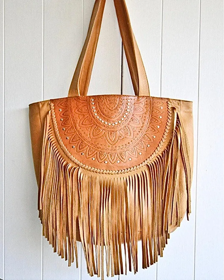 MAHIYA OPHELIA LEATHER BOHO BAG Tan