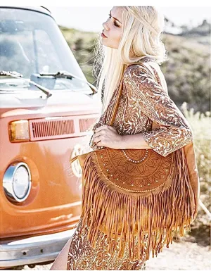MAHIYA OPHELIA LEATHER BOHO BAG Tan