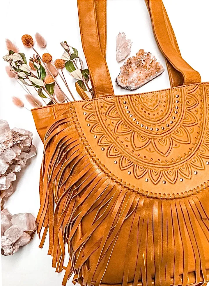 MAHIYA OPHELIA LEATHER BOHO BAG Tan