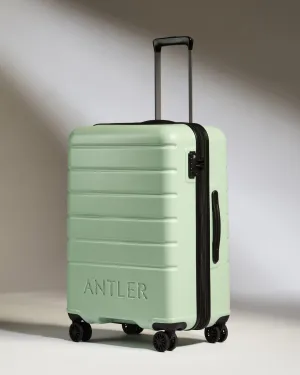 Optimized Title: Stylish Medium Aspen Green Suitcase with Logo