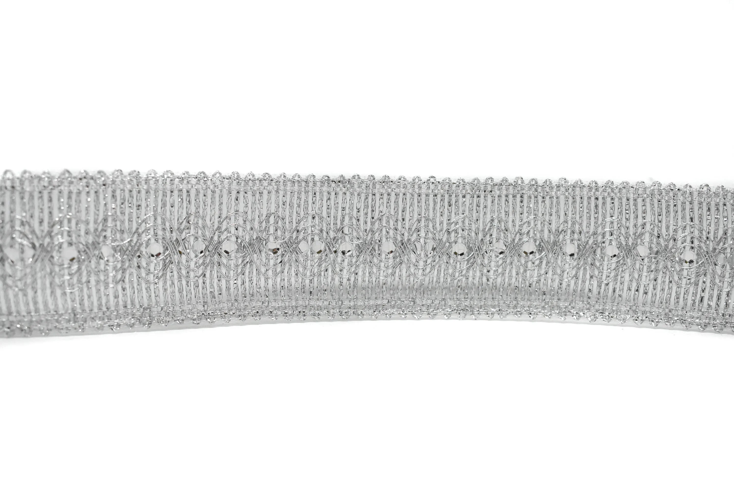 Metallic Gold or Metallic Silver Sequins Trim (1.75")- 1 Yard