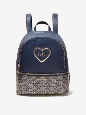 Michael Kors Girls Logo Backpack in Navy