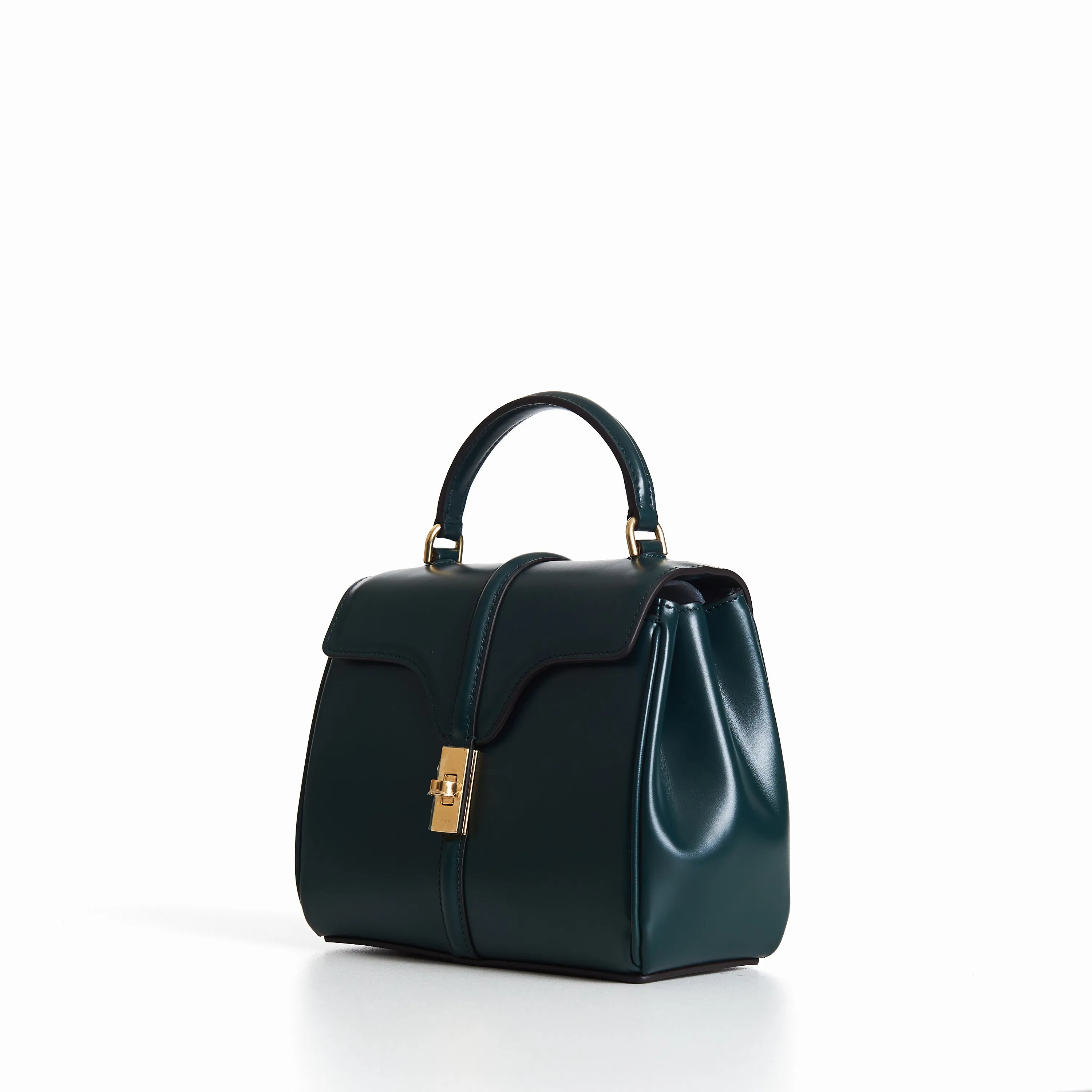 Mini 16 In Amazone Green Satinated Calfskin