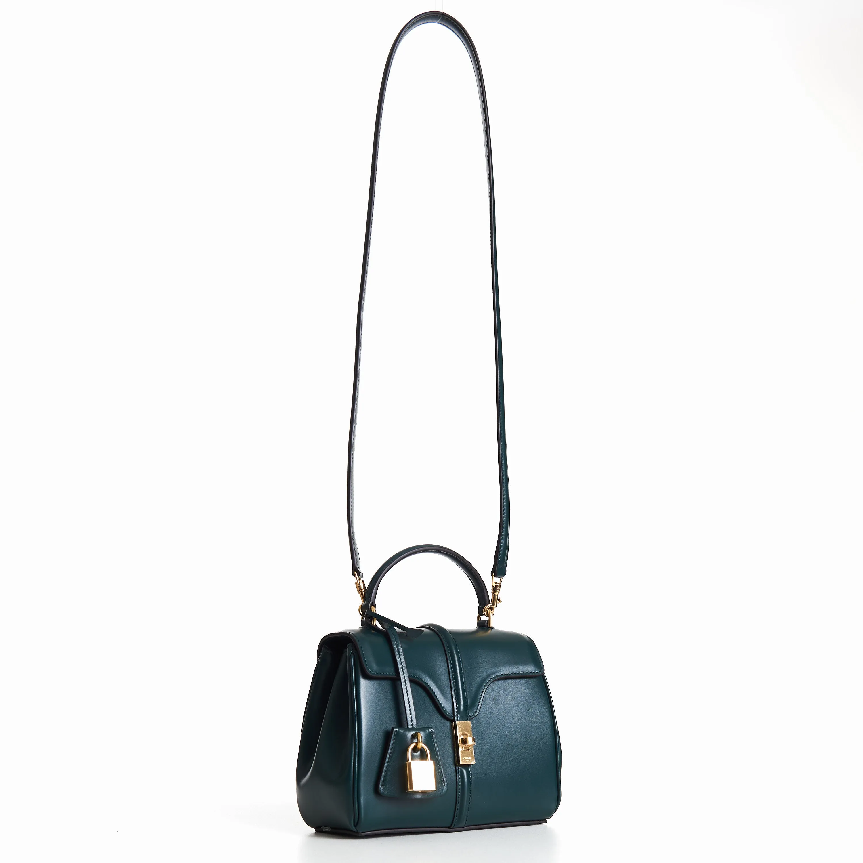 Mini 16 In Amazone Green Satinated Calfskin