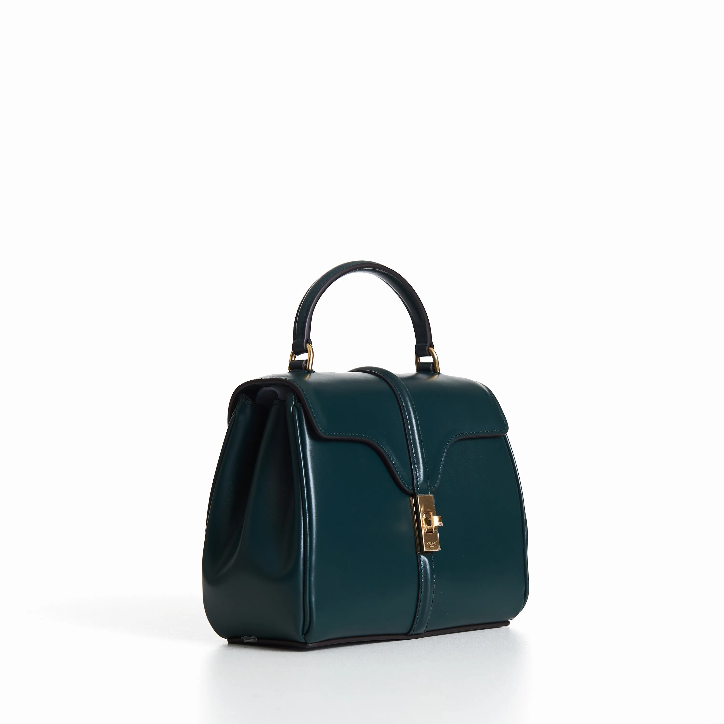Mini 16 In Amazone Green Satinated Calfskin