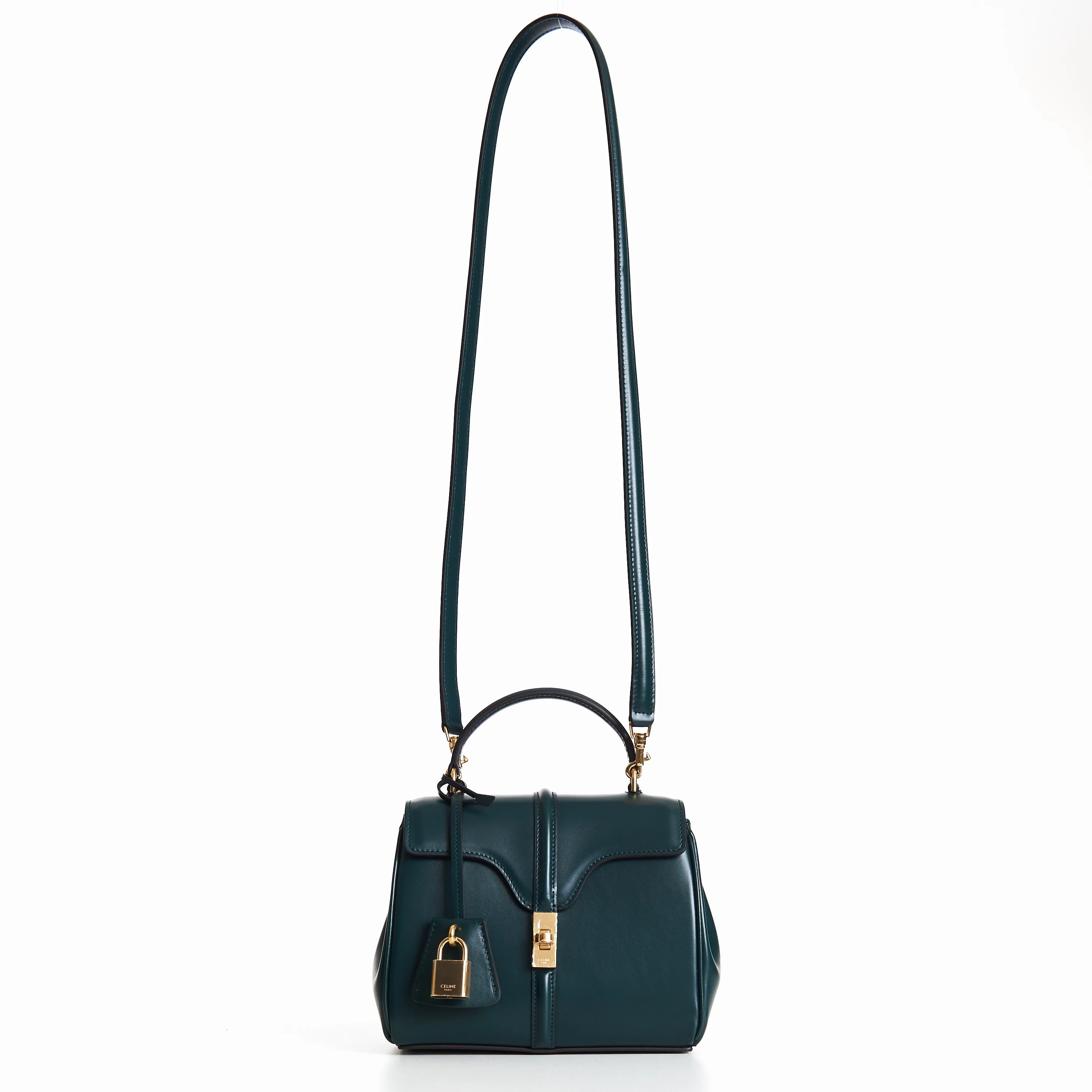 Mini 16 In Amazone Green Satinated Calfskin