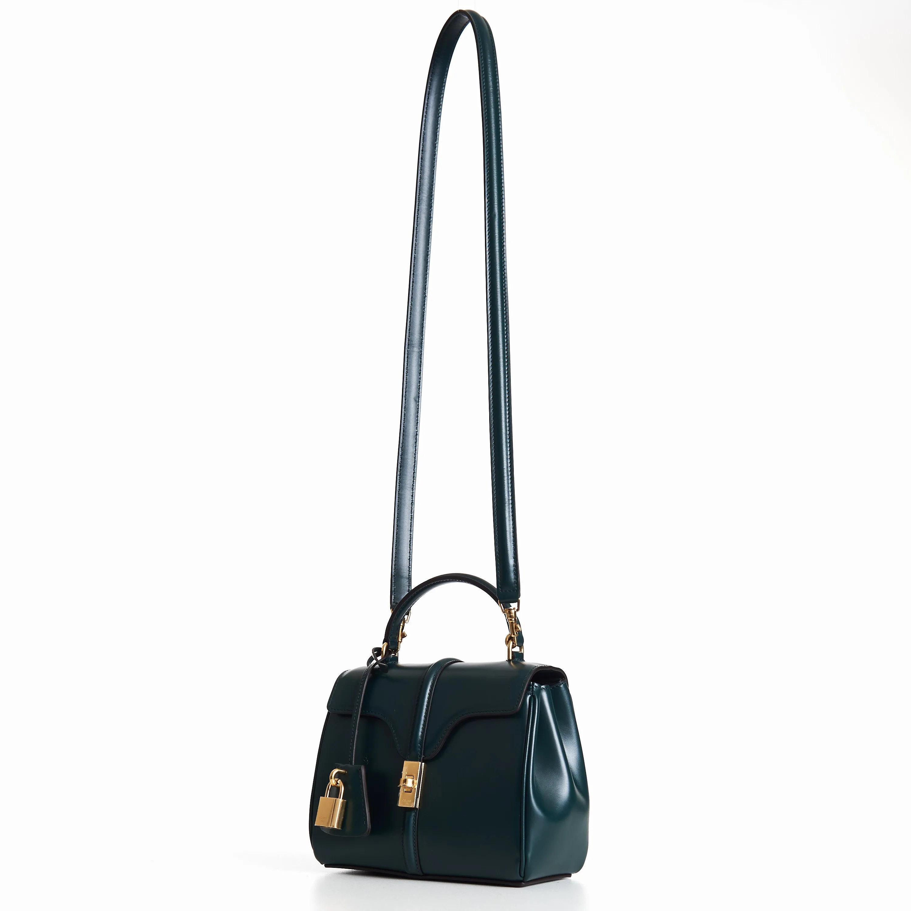 Mini 16 In Amazone Green Satinated Calfskin