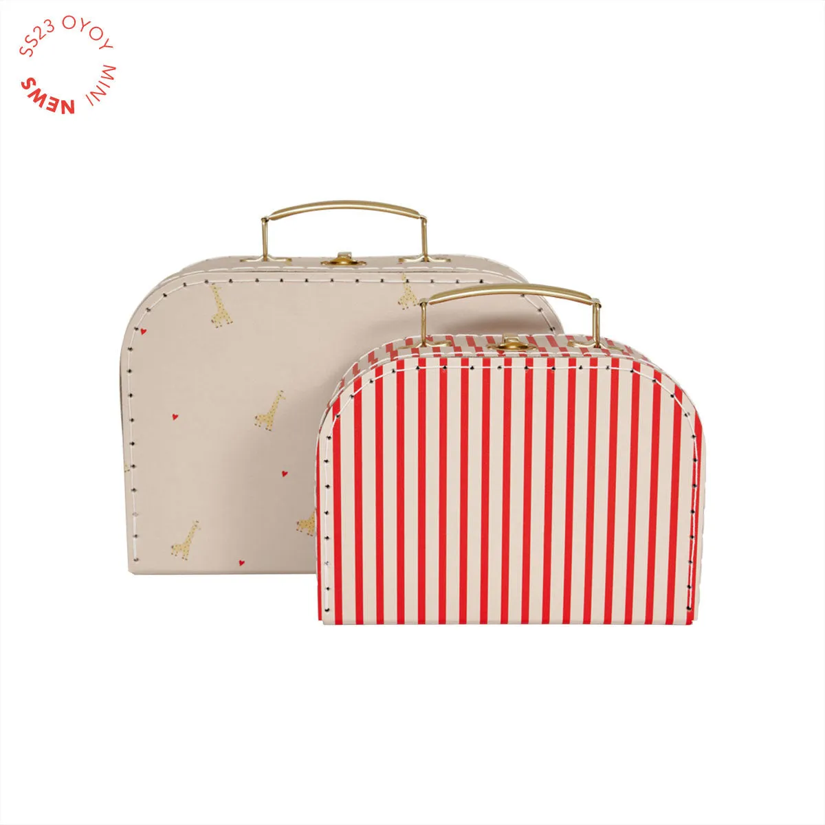 Mini Suitcase Giraffe & Stripe - Set of 2