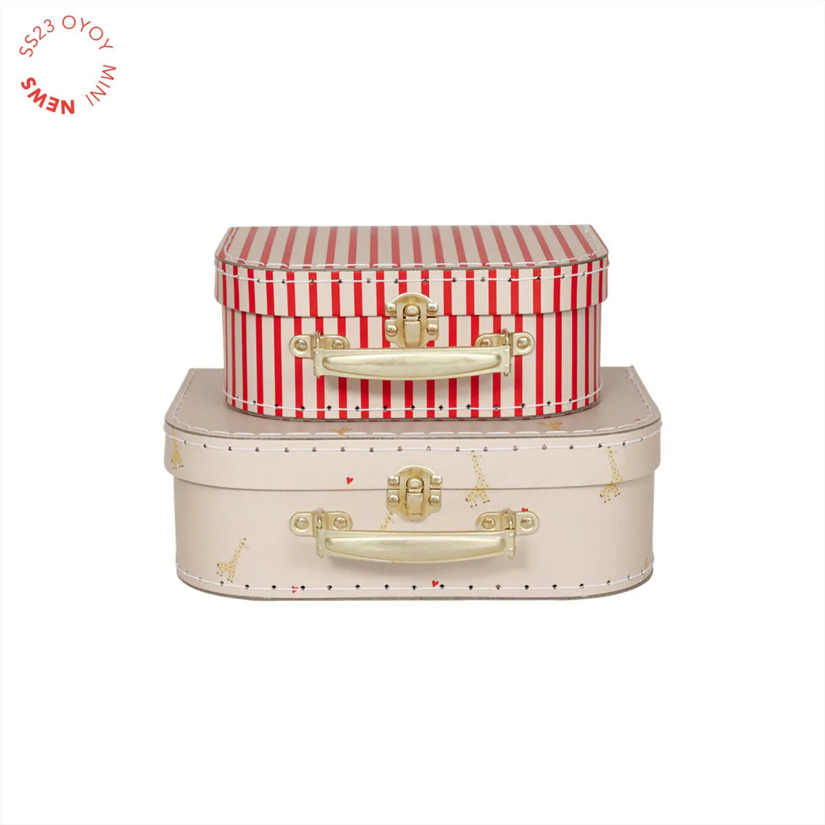 Mini Suitcase Giraffe & Stripe - Set of 2