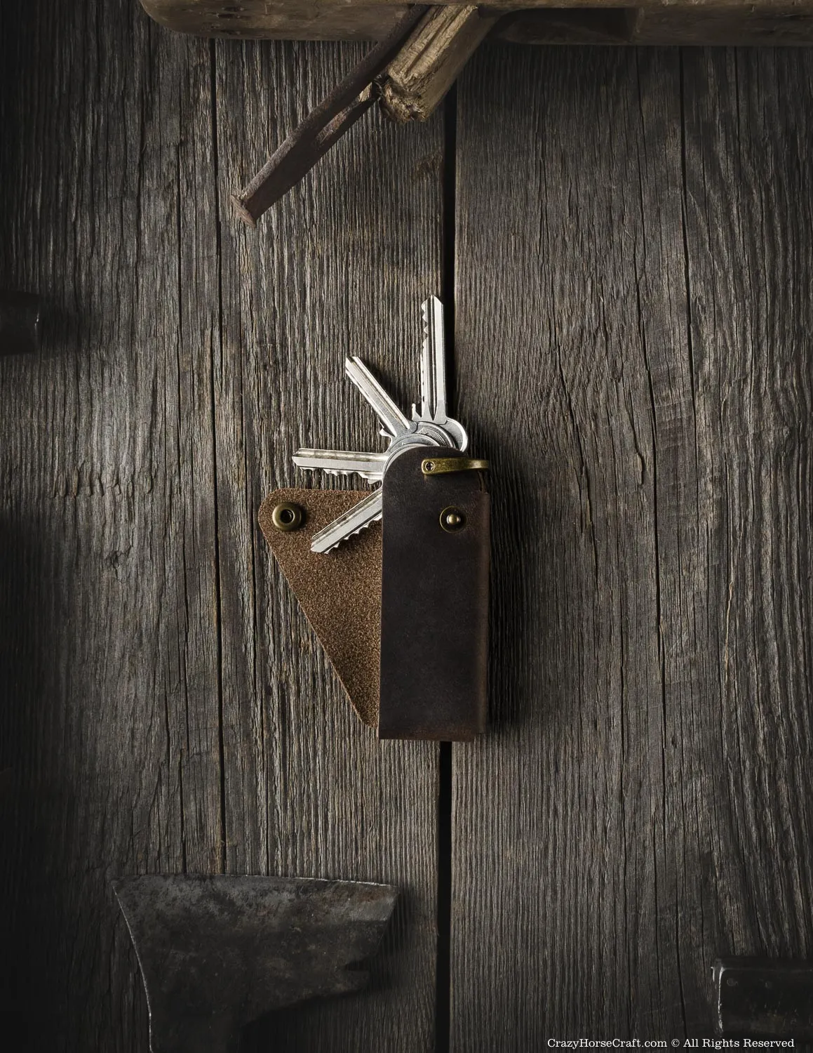 Minimalist Leather Key Organiser/Holder | Wood Brown