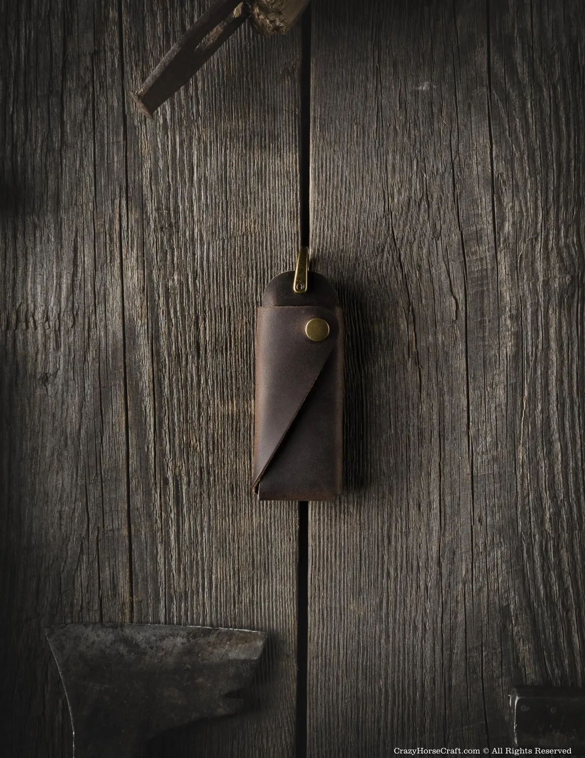 Minimalist Leather Key Organiser/Holder | Wood Brown